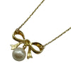 ミキモト MIKIMOTO リボンモチーフパールネックレス ゴールド K18 ジュエリー