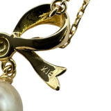 ミキモト MIKIMOTO リボンモチーフパールネックレス ゴールド K18 ジュエリー
