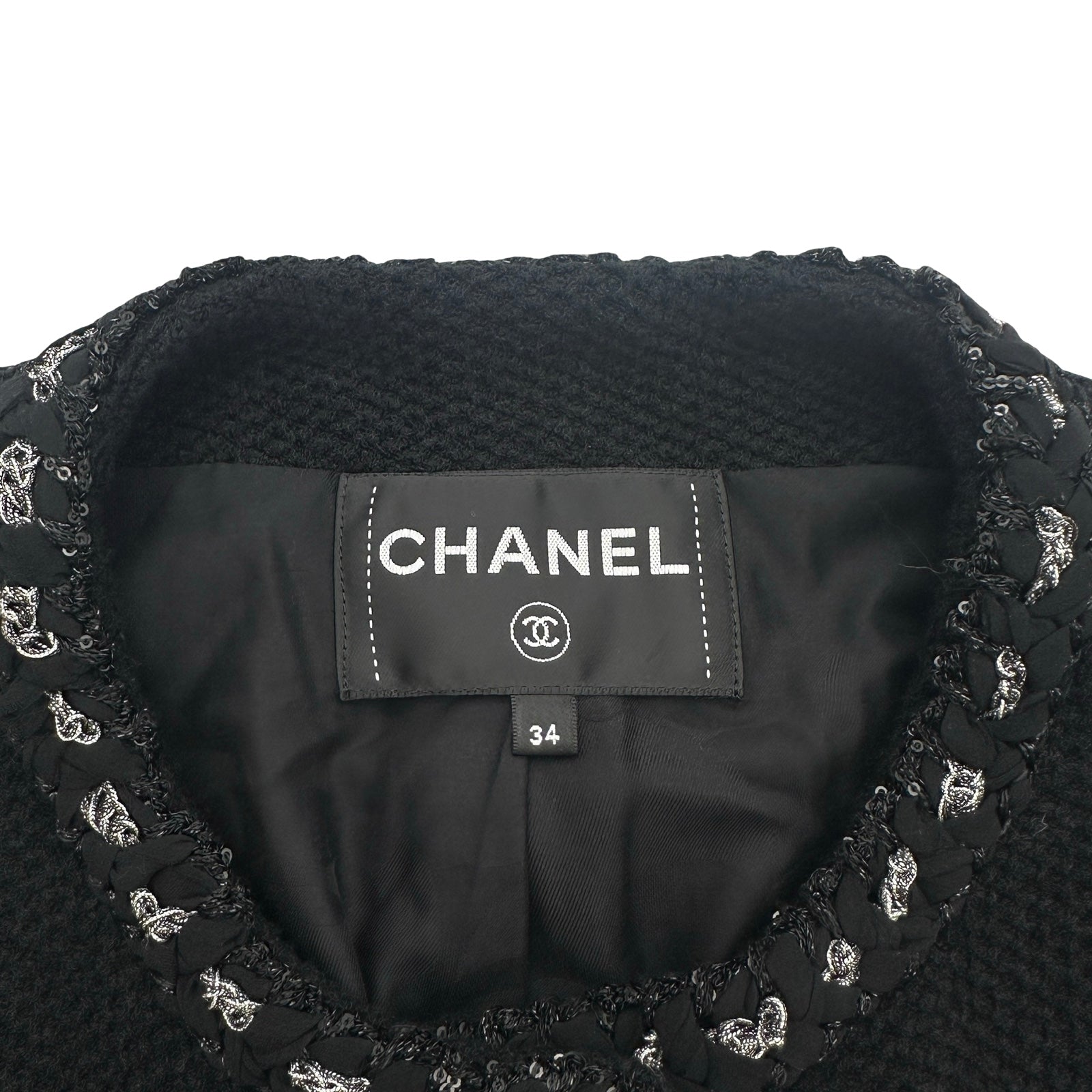 シャネル CHANEL ココマークボタンツイードジャケット P80879 ブラック