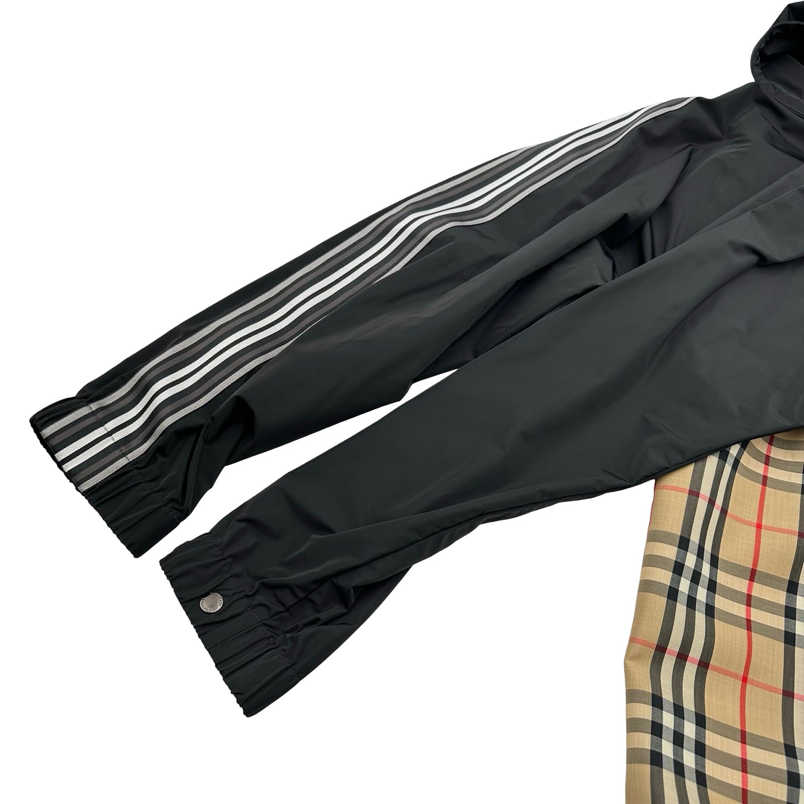 バーバリー BURBERRY チェック切替ナイロンジップアップパーカー 