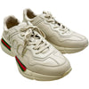 グッチ GUCCI ラインレザーローカットスニーカー 500877 ホワイト レザー メンズ スニーカー