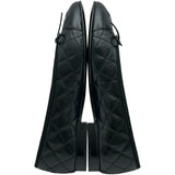 シャネル CHANEL バレリーナマトラッセフラットパンプス G26250 ブラック レザー レディース パンプス
