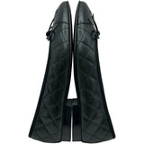 シャネル CHANEL バレリーナマトラッセフラットパンプス G26250 ブラック レザー レディース パンプス