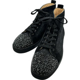 クリスチャン・ルブタン Christian louboutin スワロフスキーハイカットスニーカー ブラック キャンバス メンズ スニーカー