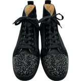 クリスチャン・ルブタン Christian louboutin スワロフスキーハイカットスニーカー ブラック キャンバス メンズ スニーカー