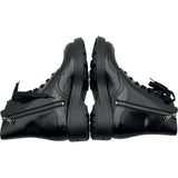 プラダ PRADA トライアングルロゴショートブーツ ブラック レザー レディース ブーツ