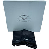 プラダ PRADA トライアングルロゴショートブーツ ブラック レザー レディース ブーツ