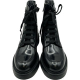 プラダ PRADA トライアングルロゴショートブーツ ブラック レザー レディース ブーツ