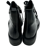 プラダ PRADA トライアングルロゴショートブーツ ブラック レザー レディース ブーツ