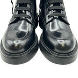 プラダ PRADA トライアングルロゴショートブーツ ブラック レザー レディース ブーツ