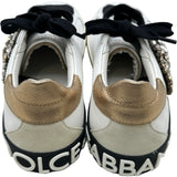 ドルチェ＆ガッバーナ Dolce & Gabbana ビジューロゴローカットスニーカー ホワイト レザー レディース スニーカー