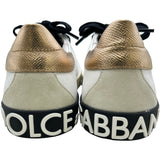 ドルチェ＆ガッバーナ Dolce & Gabbana ビジューロゴローカットスニーカー ホワイト レザー レディース スニーカー