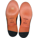 エルメス HERMES デスタンモカシンローファー ネイビー デニム メンズ ローファー