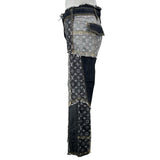 ルイ・ヴィトン LOUIS VUITTON モノグラム パッチワーク デニムパンツ WKPA25CF7 グレー コットン レディース デニムパンツ