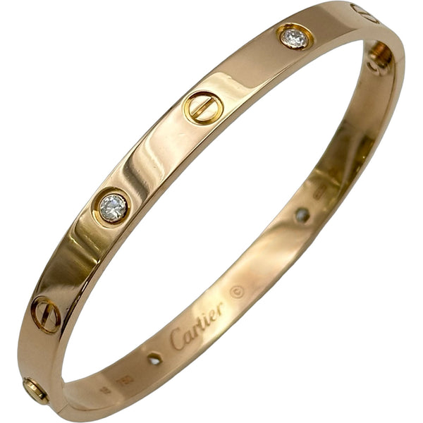 カルティエ Cartier ラブブレス4Pダイヤ ピンクゴールド 750 4P