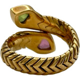 ブルガリ BVLGARI ブルガリブルガリトゥボガスハートリング ゴールド 750 トルマリン ペリドット ジュエリー
