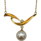 ミキモト MIKIMOTO パールダイヤネックレス ゴールド K18 パール ダイヤモンド ジュエリー