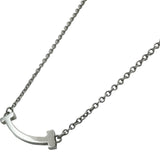 ティファニー TIFFANY＆CO Tスマイルネックレスミニ ホワイトゴールド Au750 ブルートーパーズ ジュエリー