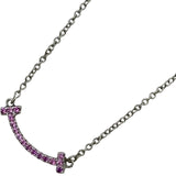 ティファニー TIFFANY＆CO Tスマイルネックレスミニ ホワイトゴールド Au750 ピンクサファイア ジュエリー