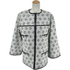 シャネル CHANEL ココマーク総柄ノーカラーデニムジャケット P72591 グレー デニム レディース デニムジャケット