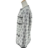 シャネル CHANEL ココマーク総柄ノーカラーデニムジャケット P72591 グレー デニム レディース デニムジャケット