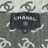 シャネル CHANEL ココマーク総柄ノーカラーデニムジャケット P72591 グレー デニム レディース デニムジャケット