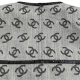 シャネル CHANEL ココマーク総柄ノーカラーデニムジャケット P72591 グレー デニム レディース デニムジャケット