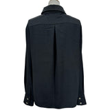 シャネル CHANEL マトラッセココマークモザイクシルクシャツ P79880 ブラック シルク レディース 長袖シャツ