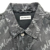 バレンシアガ BALENCIAGA ロゴ総柄デニムジャケット 662853 ブラック デニム メンズ デニムジャケット