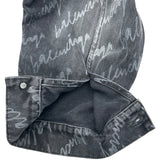 バレンシアガ BALENCIAGA ロゴ総柄デニムジャケット 662853 ブラック デニム メンズ デニムジャケット