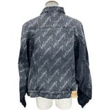 バレンシアガ BALENCIAGA ロゴ総柄デニムジャケット 662853 ブラック デニム メンズ デニムジャケット