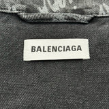 バレンシアガ BALENCIAGA ロゴ総柄デニムジャケット 662853 ブラック デニム メンズ デニムジャケット