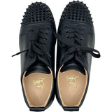 クリスチャン・ルブタン Christian louboutin ルイスジュニアスパイクローカットスニーカー ブラック レザー メンズ スニーカー