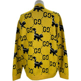 グッチ GUCCI GGスカンク柄ニットカーディガン 716113 イエロー ウール メンズ カーディガン