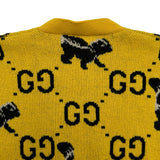 グッチ GUCCI GGスカンク柄ニットカーディガン 716113 イエロー ウール メンズ カーディガン