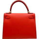 エルメス HERMES ケリー28 外縫い X刻印 ローズジャイプール ゴールド金具 エプソン レディース ハンドバッグ