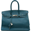 エルメス HERMES バーキン35 □L刻印 ブルージーン シルバー金具 トリヨン レディース ハンドバッグ