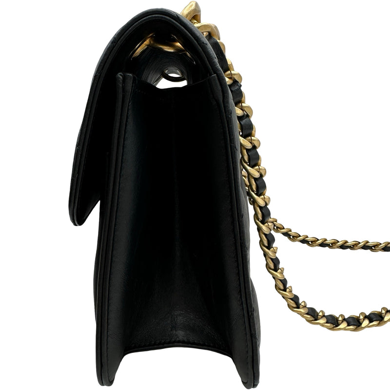 シャネル CHANEL クラシックスクエア2WAYバッグ ブラック ゴールド金具