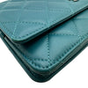 シャネル CHANEL マトラッセチェーンウォレット A33814 15番台 ブルーグリーン系 シルバー金具 ラムスキン レディース ショルダーバッグ