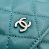 シャネル CHANEL マトラッセチェーンウォレット A33814 15番台 ブルーグリーン系 シルバー金具 ラムスキン レディース ショルダーバッグ