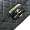 シャネル CHANEL マトラッセビューティーロックチェーンショルダー A93222 22番台 ブラック ゴールド金具 カーフレザー レディース ショルダーバッグ