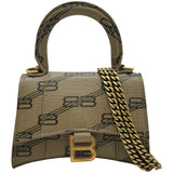 バレンシアガ BALENCIAGA アワーグラス ミニ 2WAYハンドバッグ 664676 ブラウン PVCコーティングキャンバス レディース ハンドバッグ