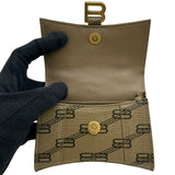 バレンシアガ BALENCIAGA アワーグラス ミニ 2WAYハンドバッグ 664676 ブラウン PVCコーティングキャンバス レディース ハンドバッグ