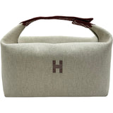 エルメス HERMES ブリッドアブラックGM ベージュ トワル レディース ハンドバッグ