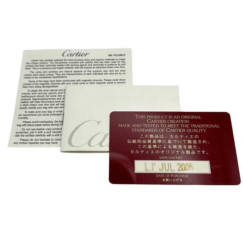 カルティエ Cartier カボショントートバッグ ボルドー レザー