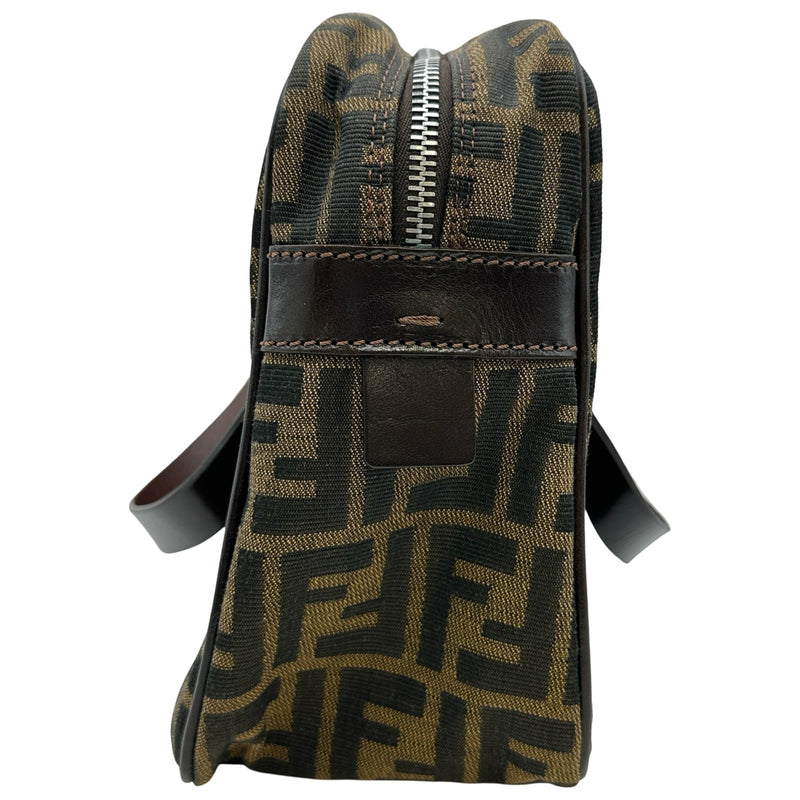 美品 フェンディ キャンバス ハンドバッグ ズッカ ブラウン フェンディ FENDI ズッカスモールハンドバッグ 16427 ブラウン