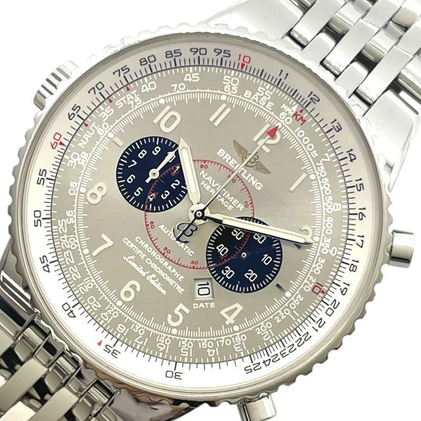 ブライトリング BREITLING ナビタイマー ヘリテージ クロノグラフ 世界50本限定 A35360 グレー SS 自動巻き メンズ 腕時計
