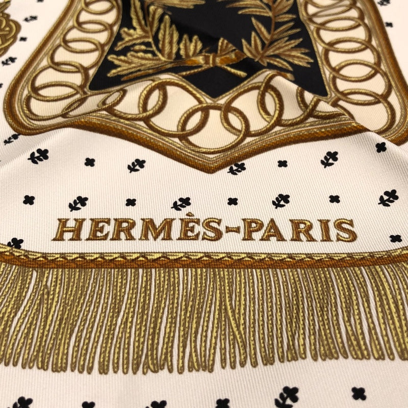 エルメス HERMES カレ45 ガヴロッシュ POSTE ET CAVALERIE イエロー シルク レディース スカーフ