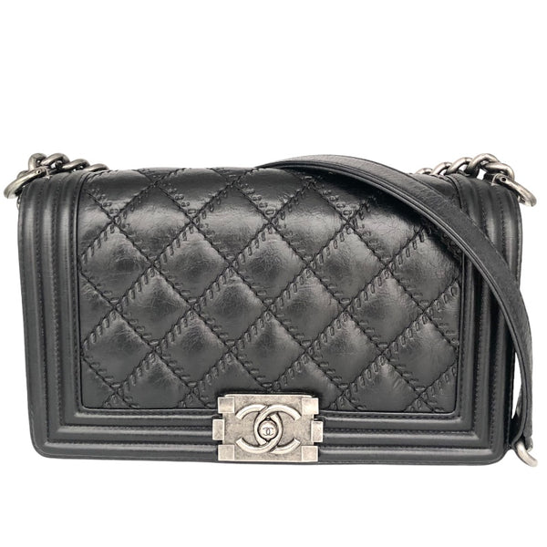 シャネル CHANEL ボーイシャネル25 A67086 シルバー金具 カーフ ショルダーバッグ