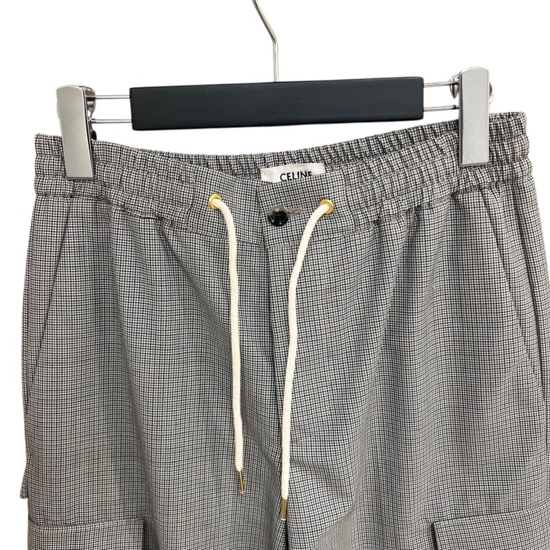 セリーヌ CELINE チェックルーズカーゴパンツ 2P840462T ベージュ ウール100% レディース カーゴパンツ